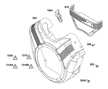 Blower Housing Group Diagram and Parts List for 305446-3197-B5  Briggs and Stratton Engine